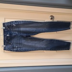 INC distressed jeans with stud detail size 8